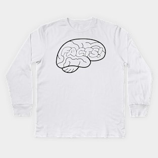 Your Brain On Facts logo (black lines) Kids Long Sleeve T-Shirt